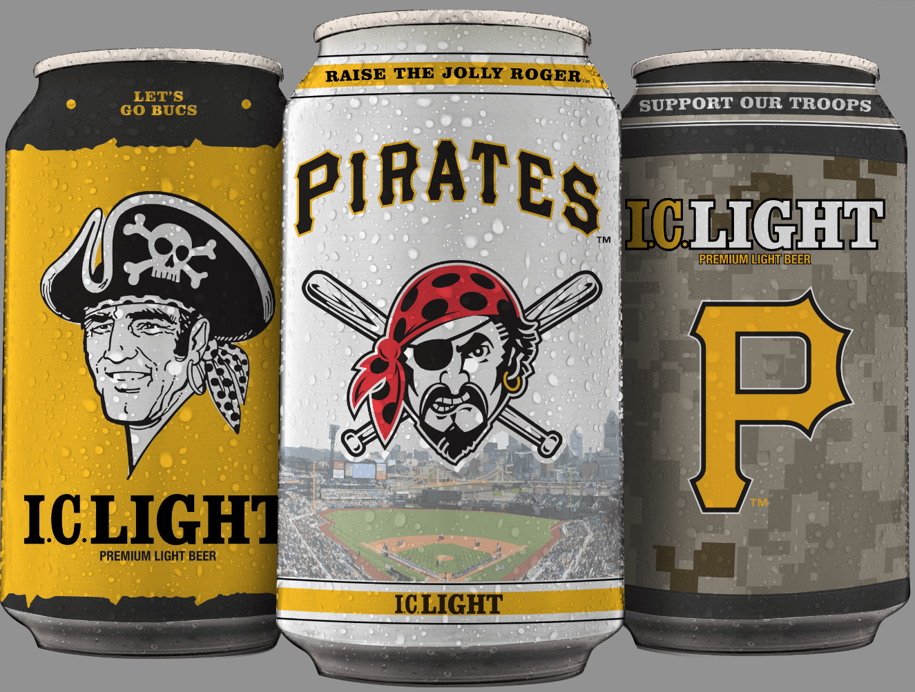 New I.C. Light Pittsburgh Pirates Collector Cans BrandMill